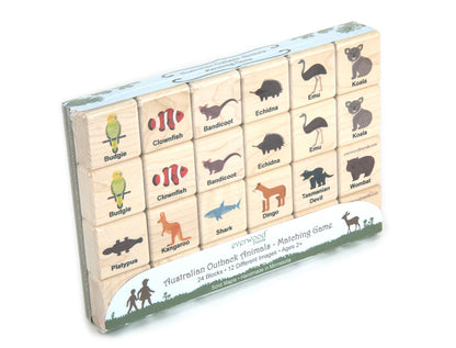 Australian Animals Wooden Matching Game - 24 pc Set