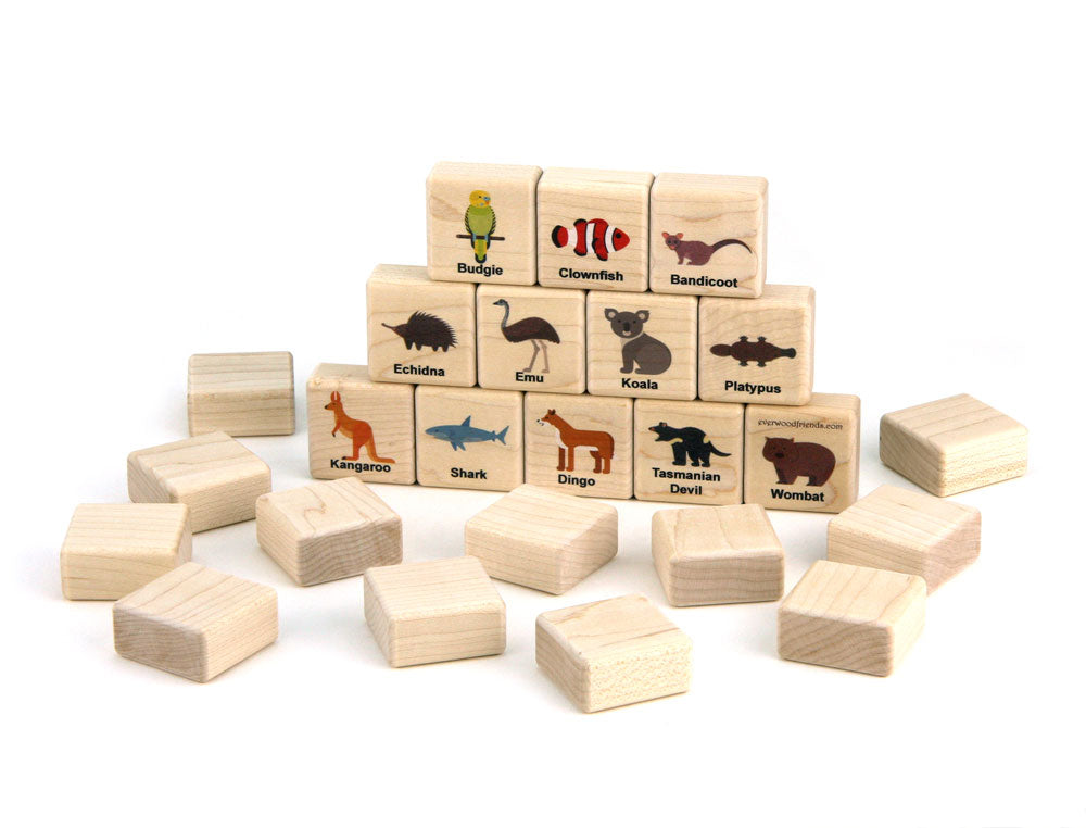 Australian Animals Wooden Matching Game - 24 pc Set