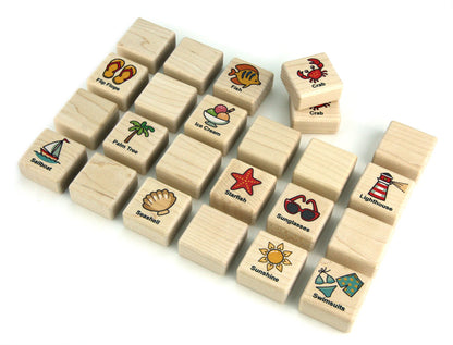 Beach Day Adventure Wooden Matching Game - 24 pc Set