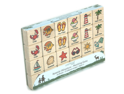 Beach Day Adventure Wooden Matching Game - 24 pc Set