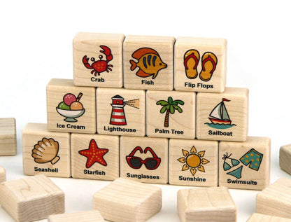 Beach Day Adventure Wooden Matching Game - 24 pc Set