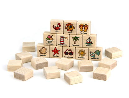 Beach Day Adventure Wooden Matching Game - 24 pc Set