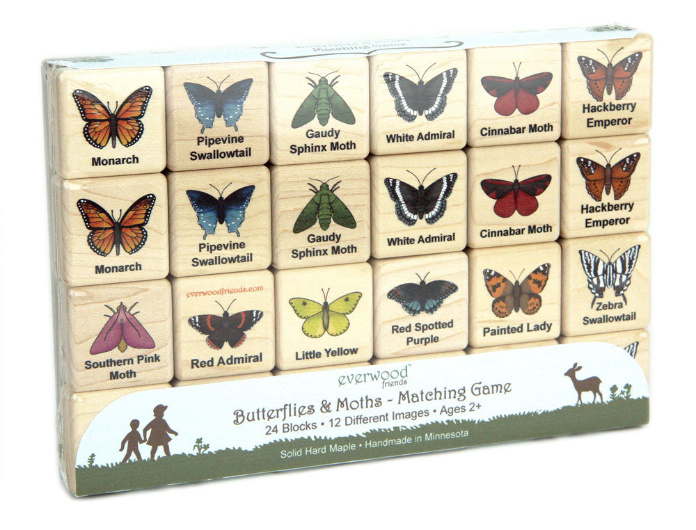 Butterflies & Moths Wooden Matching Game - 24 pc Set