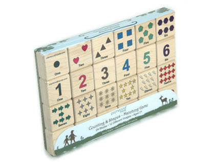 Counting & Shapes Color Wooden Matching Game - 24 pc Set