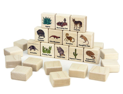 Desert Plants & Animals Wooden Matching Game - 24 pc Set