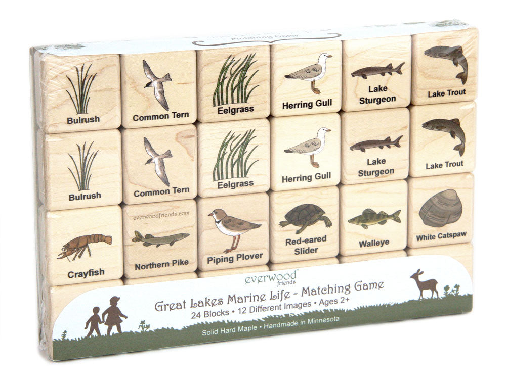 Great Lakes Marine Life Wooden Matching Game - 24 pc Set
