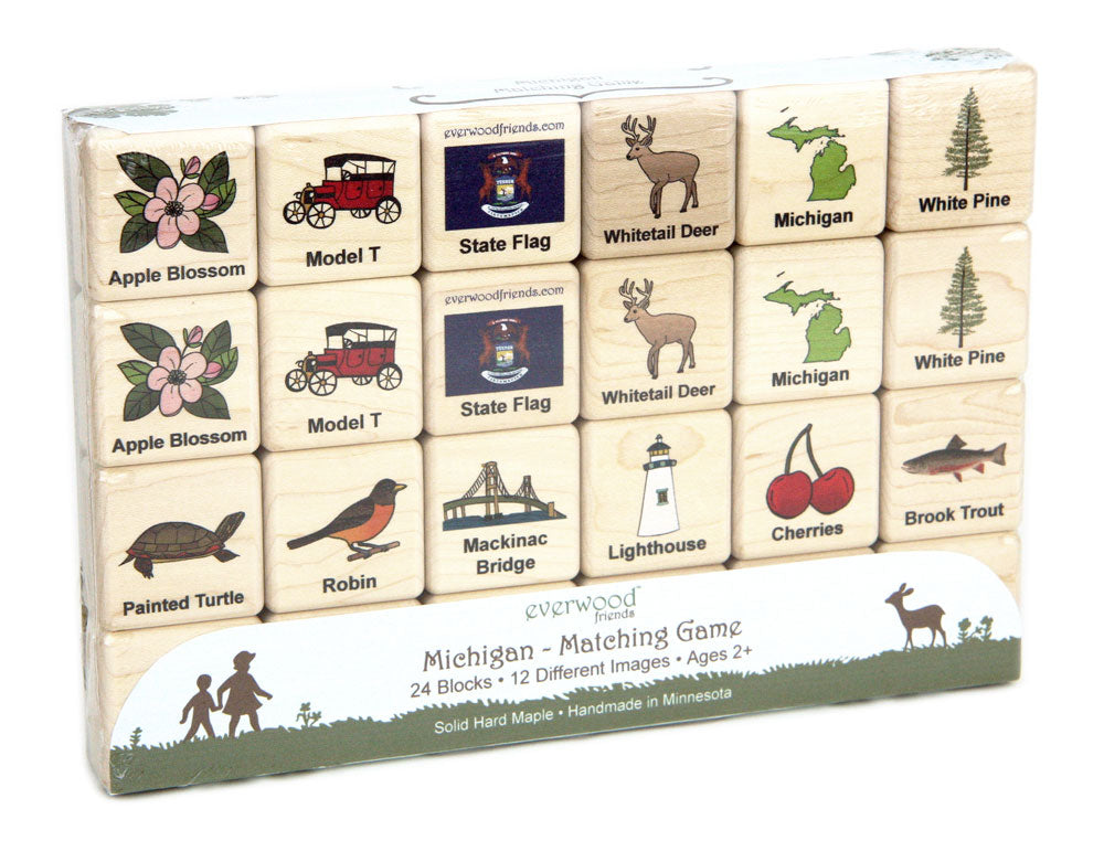 Michigan Wooden Matching Game - 24 pc Set