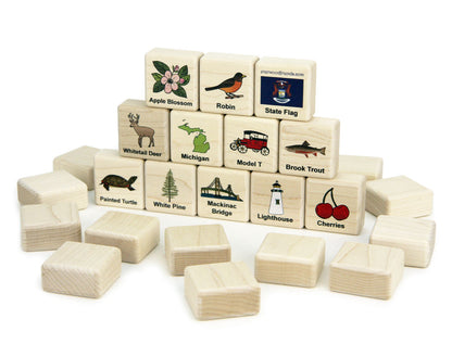 Michigan Wooden Matching Game - 24 pc Set