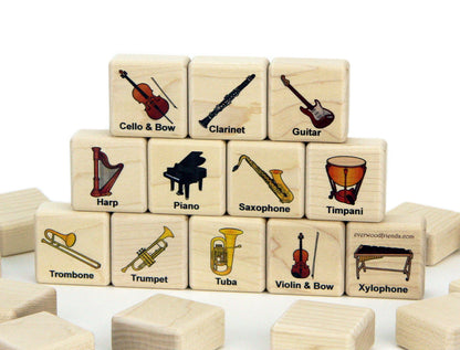 Musical Instruments Wooden Matching Game - 24 pc Set