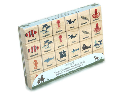 Ocean Animals Color Wooden Matching Game - 24 pc Set