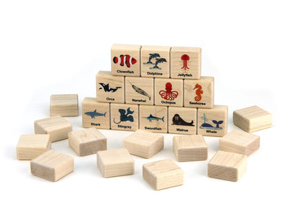 Ocean Animals Color Wooden Matching Game - 24 pc Set
