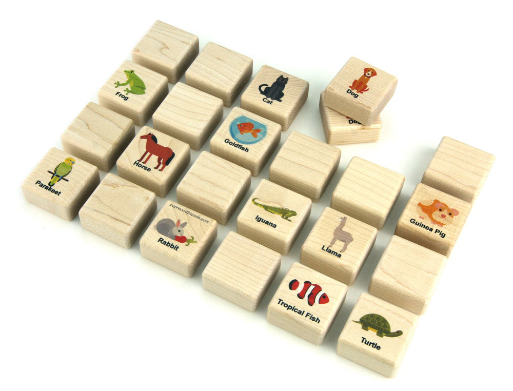 Animal Friends Pet Wooden Matching Game - 24 pc Set