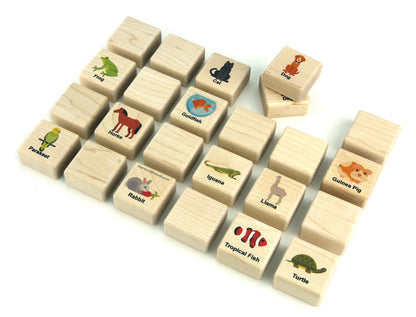 Animal Friends Pet Wooden Matching Game - 24 pc Set