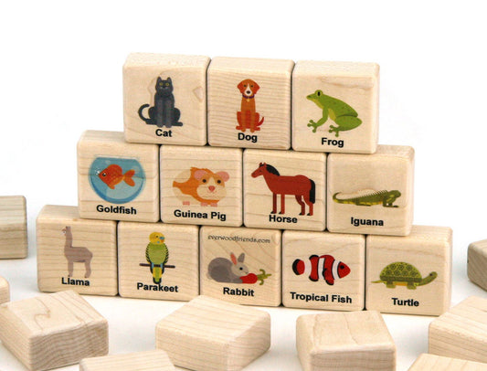 Animal Friends Pet Wooden Matching Game - 24 pc Set