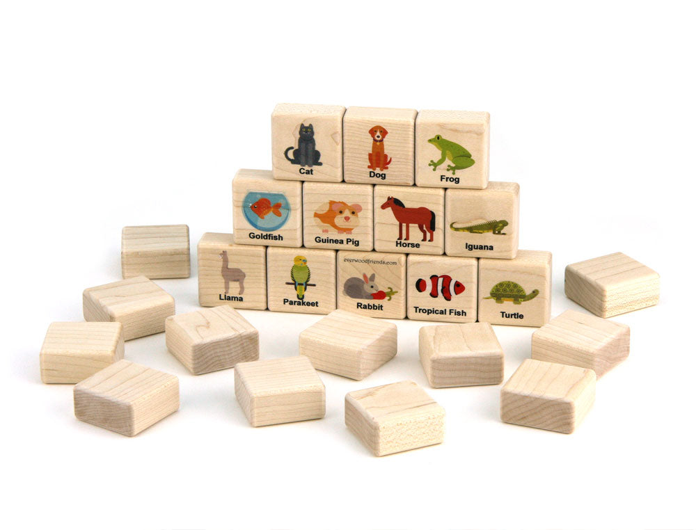 Animal Friends Pet Wooden Matching Game - 24 pc Set