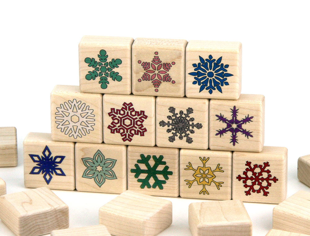 Frozen Snowflakes Color Wooden Matching Game - Everwood Friends