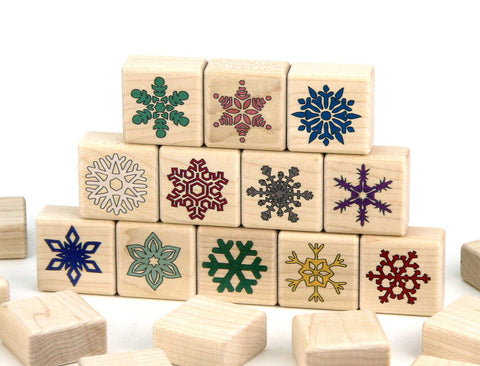 Frozen Snowflakes Color Wooden Matching Game - 24 pc Set