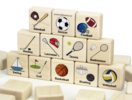 Sports Wooden Matching Game - 24 pc Set