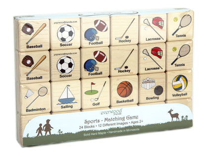 Sports Wooden Matching Game - 24 pc Set