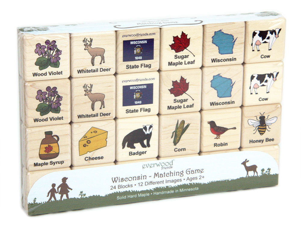 Wisconsin Wooden Matching Game - 24 pc Set